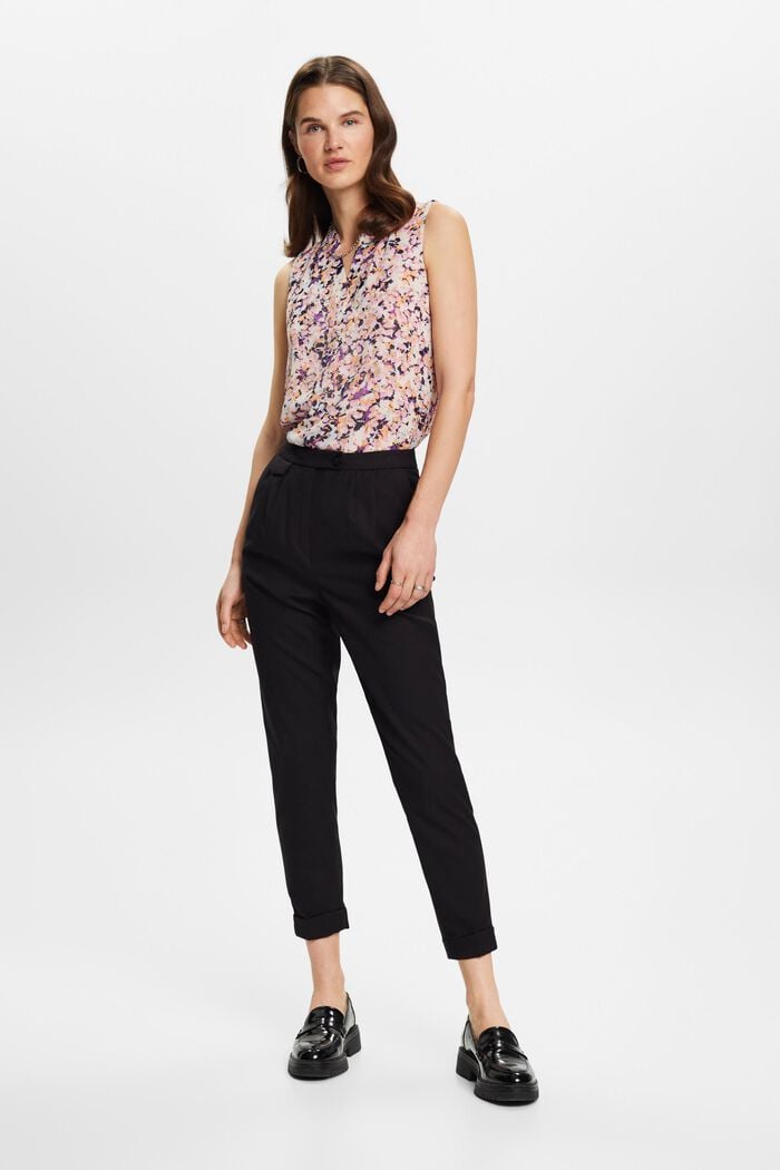 Florales Top aus Crêpe-Chiffon