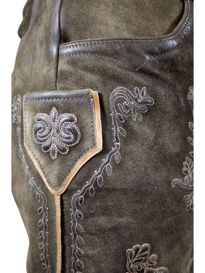 Edelnice Kurze Wildbock Lederhose Marcel in braun günstig kaufen