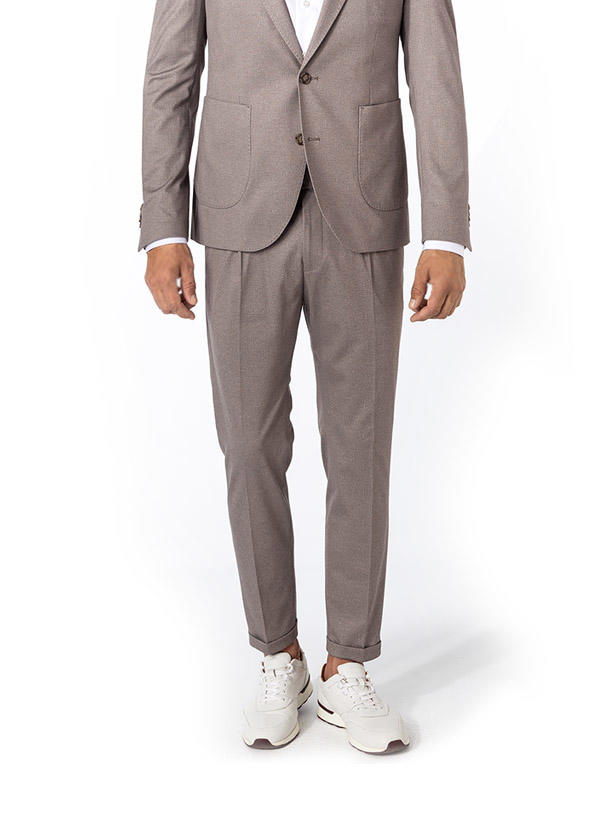 CINQUE, Bundfaltenhose Cisand, Mikrofaser, greige meliert