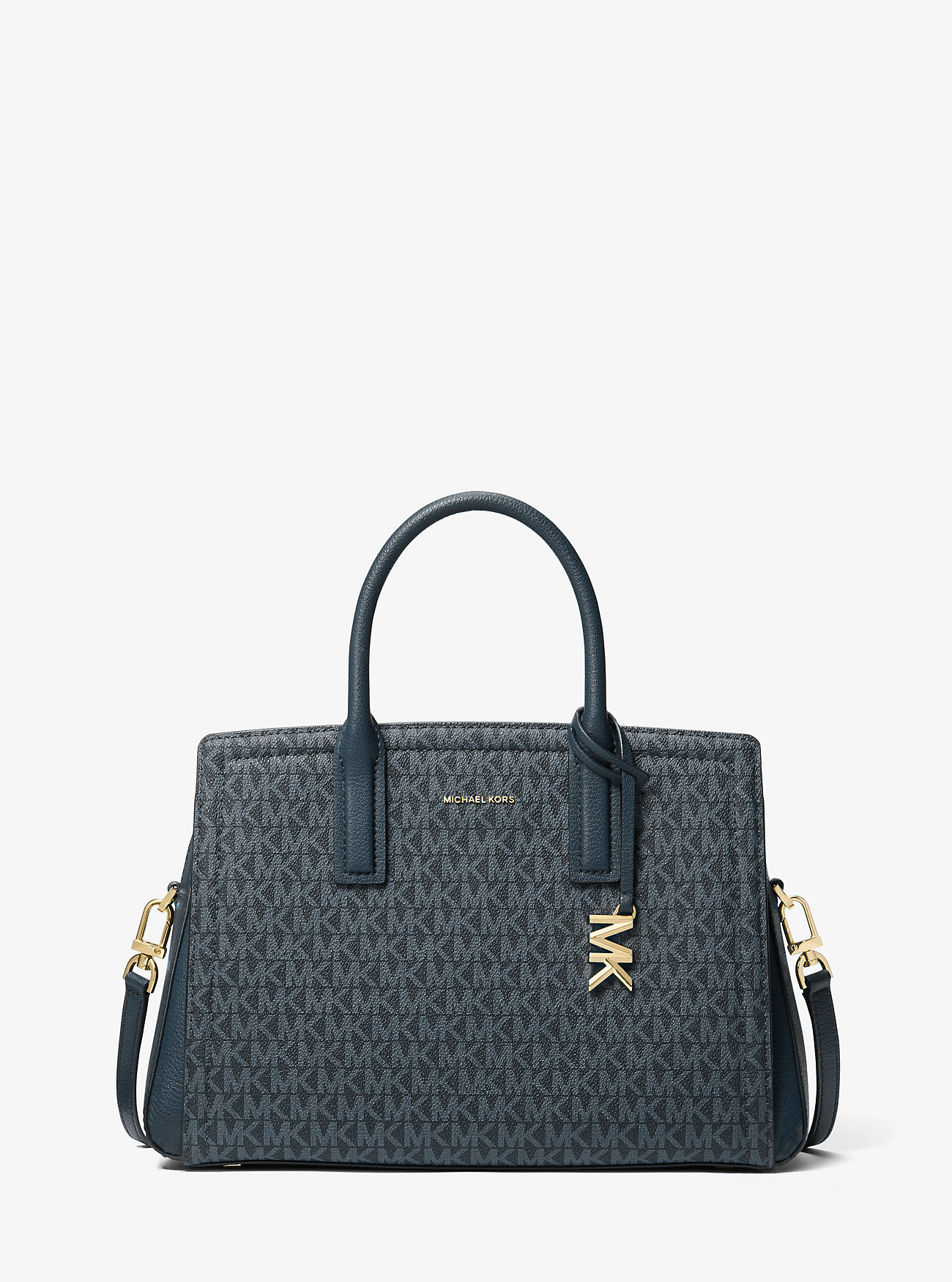 Laila Medium Signature Logo Satchel - ADMRL/PLBLÅ