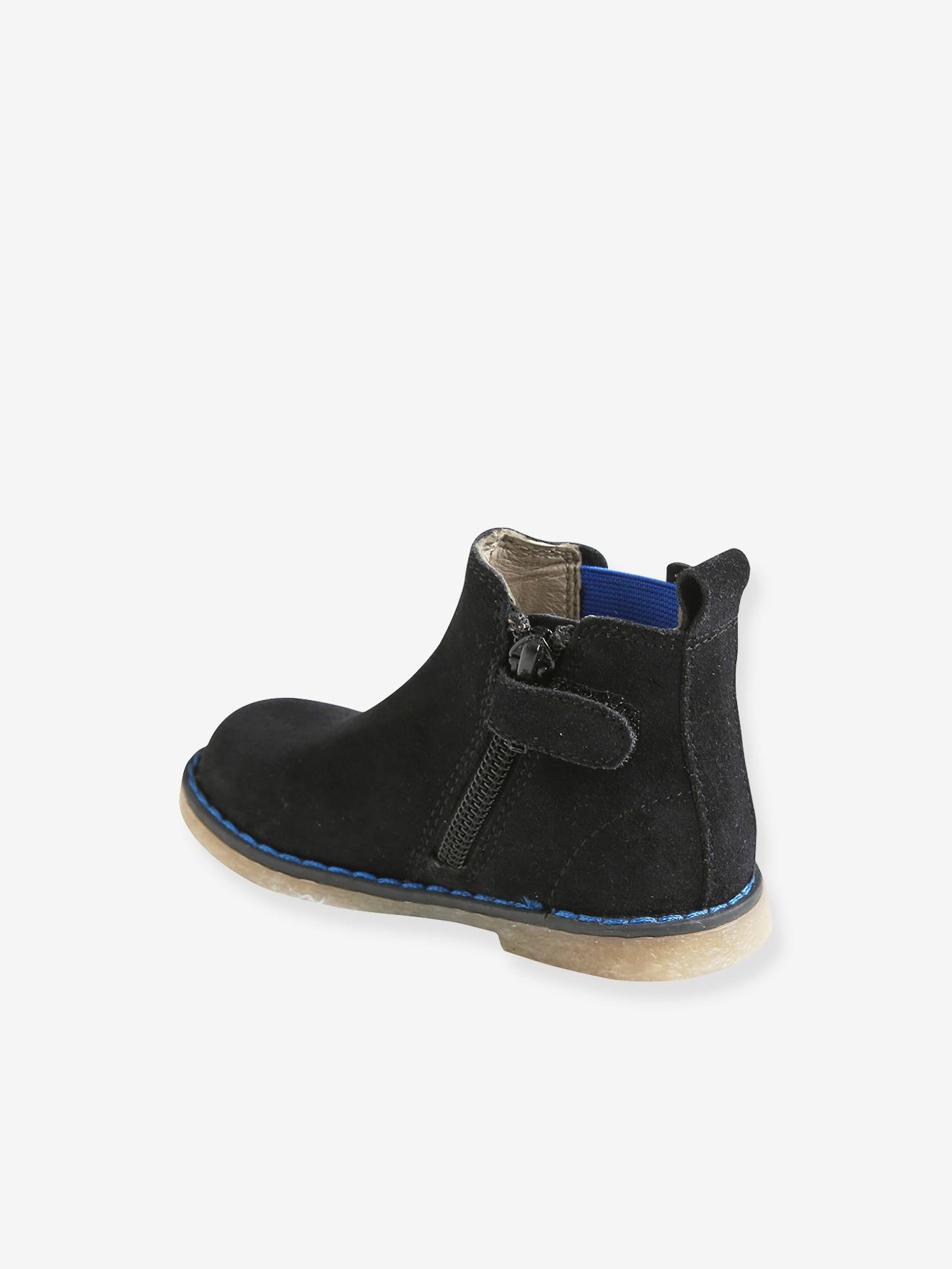 Boots cuir bébé garçon élastiqués noir