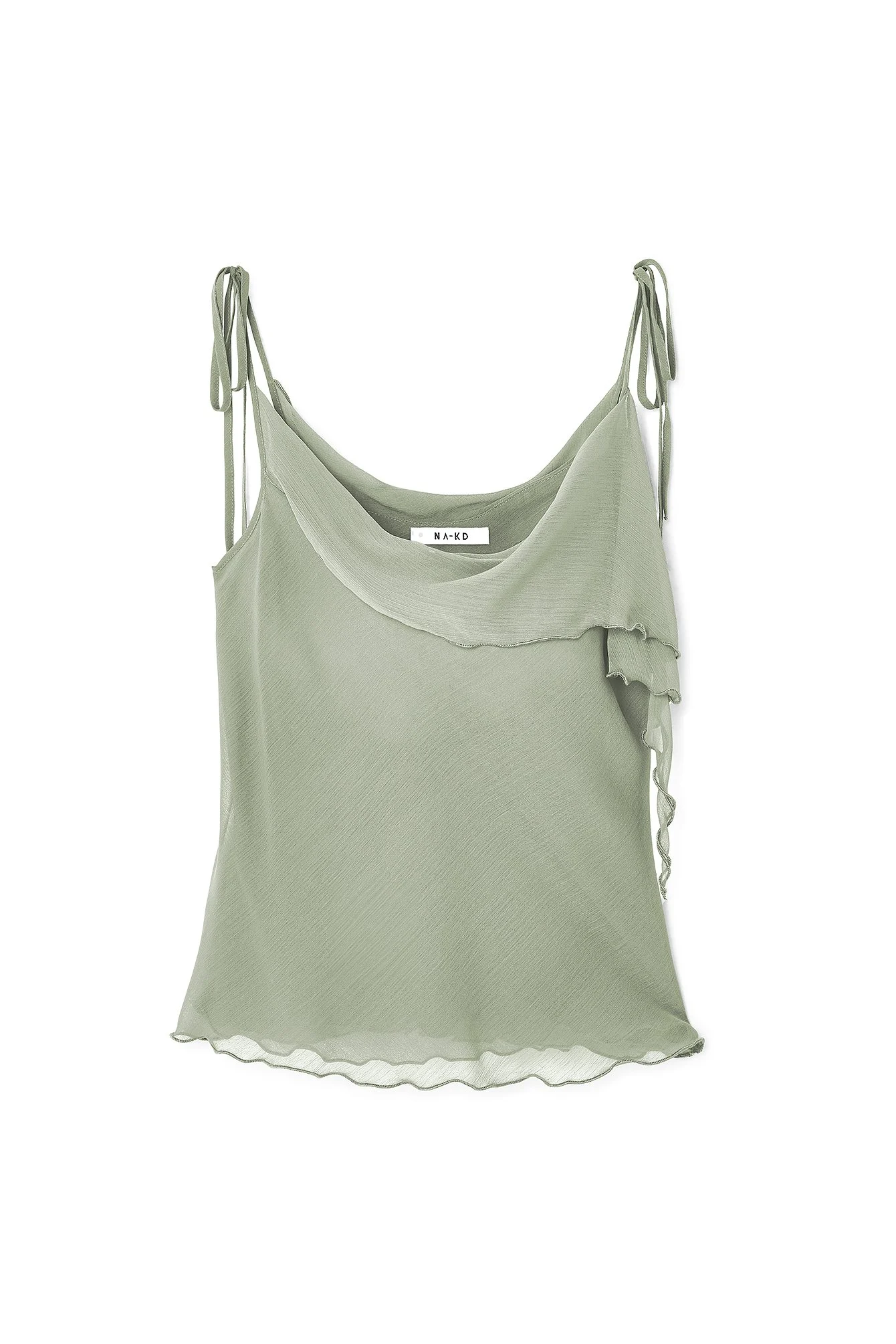 Chiffon-Oberteil mit Rüschen und Schnürung