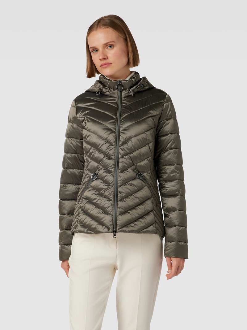Steppjacke mit Stehkragen in taupe