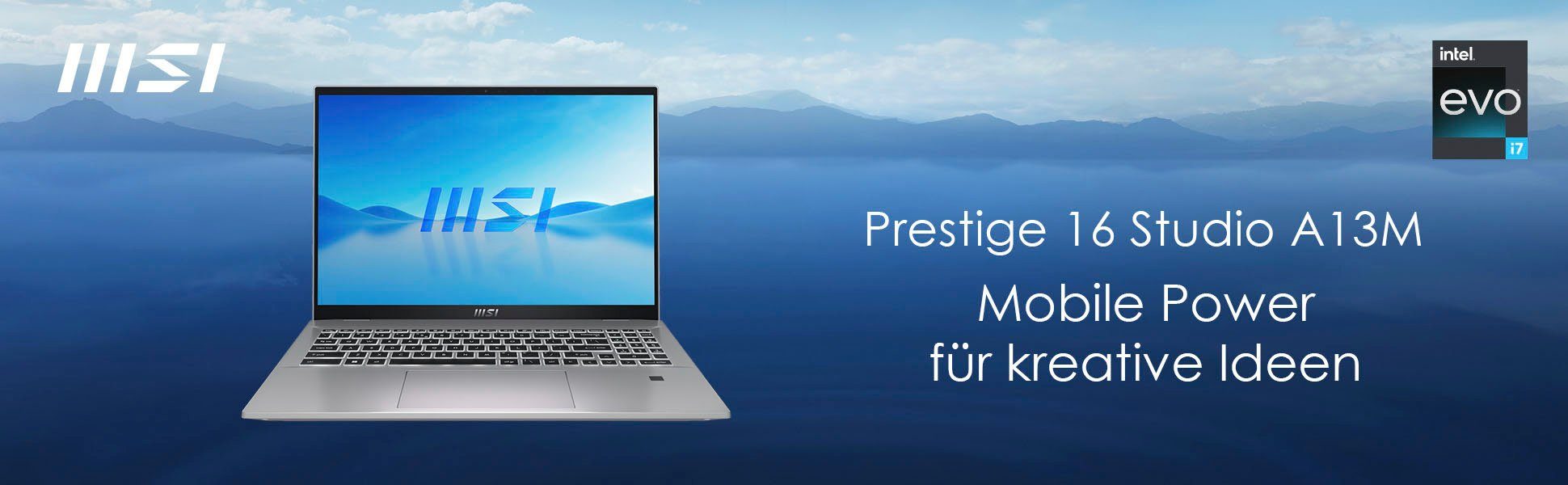 MSI Prestige 16 Evo A13M-275 Gaming-Notebook (40,6 cm/16 Zoll, Intel Core i7 13700H, Iris Xe Graphics, 1000 GB SSD)