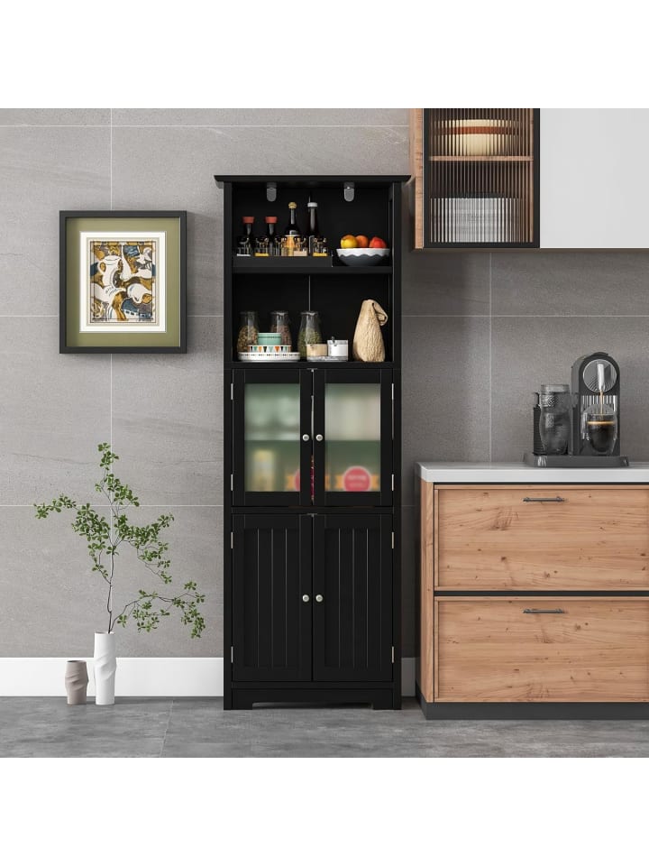 COSTWAY Badezimmerschrank 163cm in Schwarz günstig kaufen onesize