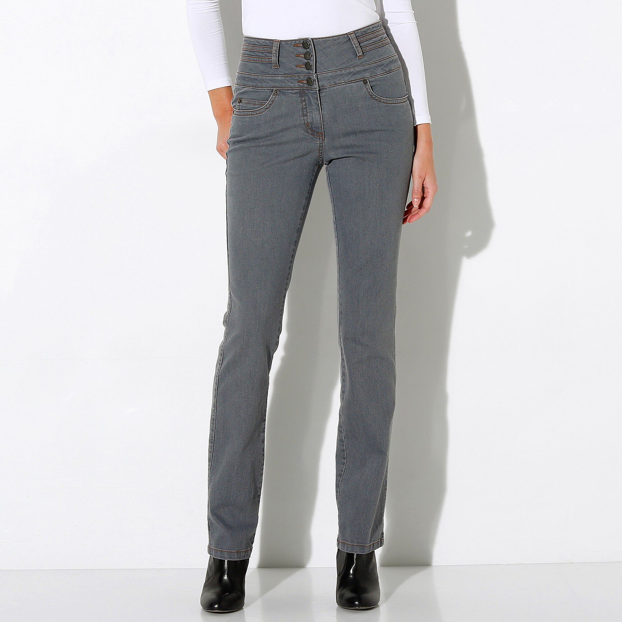 Jean taille haute coupe droite