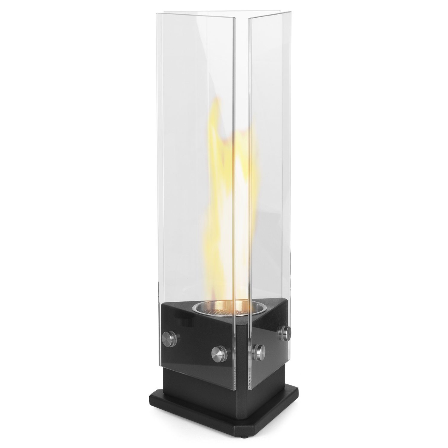 Moritz Dekokamin Tischkamin 51 x 20 x 17 cm Dreieck 500 ml Edelstahldose, Ethanolkamin Tischkamin Tischfeuer Gartenfeuer Feuerstelle Bio Ethanol