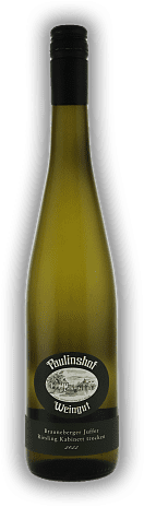 Paulinshof, Brauneberger Juffer, Riesling, Kabinett, trocken, 2022, Mosel  Paulinshof, Brauneberger Juffer, Riesling, Kabinett, trocken, 2022, Mosel  Charaktervoll mit mineralischer Struktur und fantastisch fruchtiger Länge. Jahrgang 2022 - 0,75	 Lit