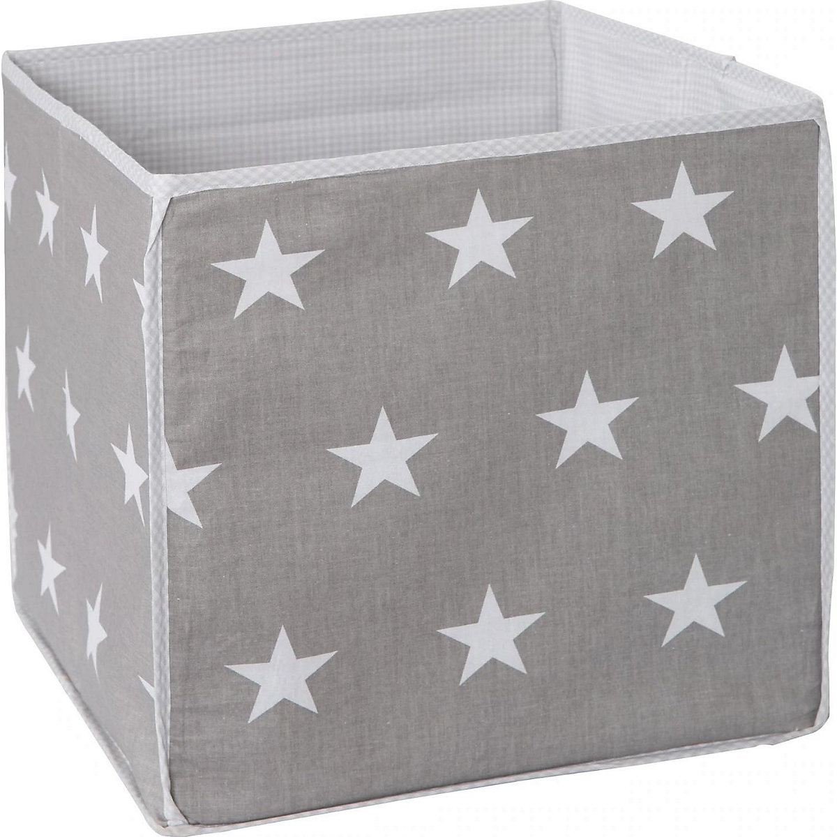 Aufbewahrungsbox Little Stars, grau mit weißen Sternen, 34x34x34 cm