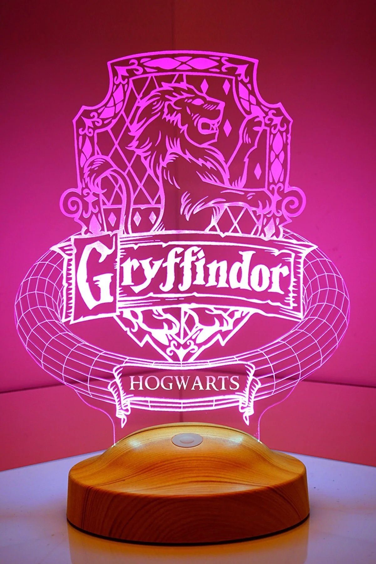 Geschenkelampe LED Nachttischlampe Gryffindor Hogwarts Harry Potter Nachtlicht Geschenke für Kinder, Leuchte 7 Farben fest integriert, Freunde