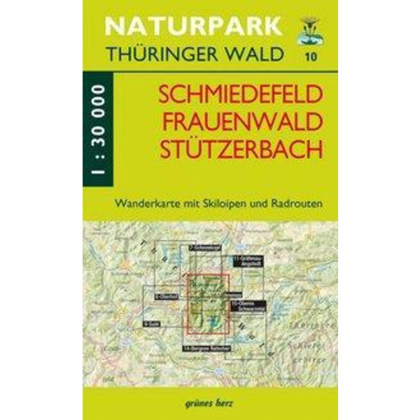 Naturpark Thüringer Wald 10. Schmiedefeld, Frauenwald, Stützerbach 1 : 30 000 Wanderkarte - Wanderkarte