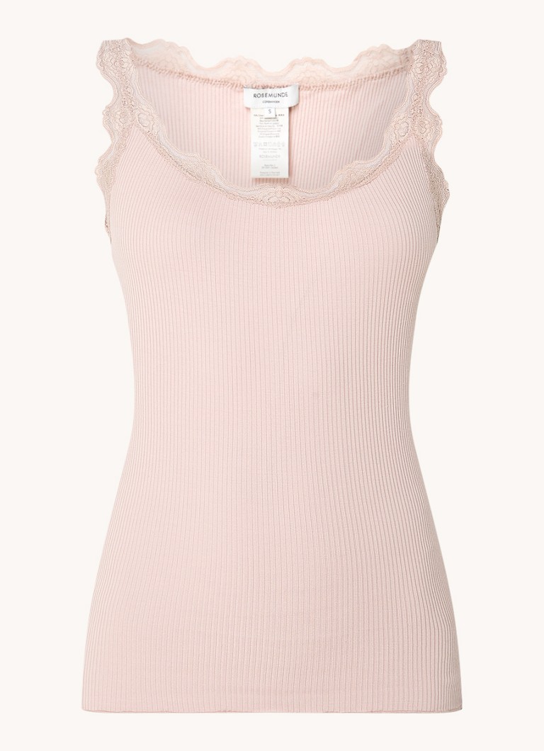 Rosemunde Tank top in silk blend with lace