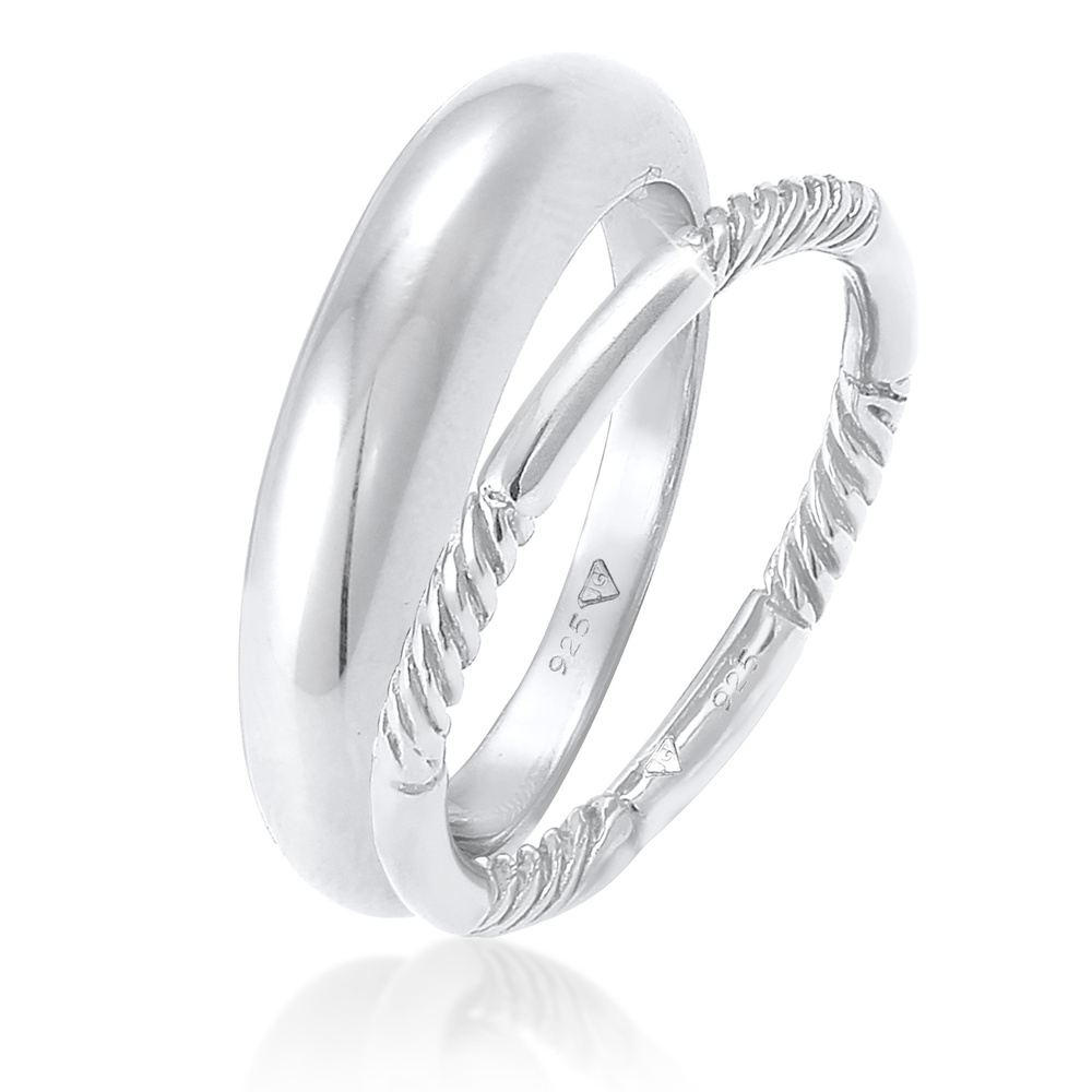 Elli Elli Bague Bague pour dames en argent sterling 925 plaqué or Bague