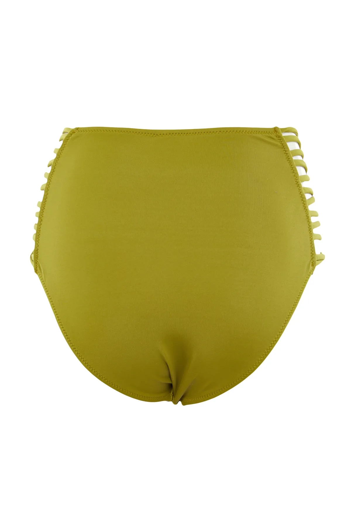 Trendyol Collection  Grüne Paspelierung, hohe Taille, normales Bein, Bikinihose TBESS21BA0363