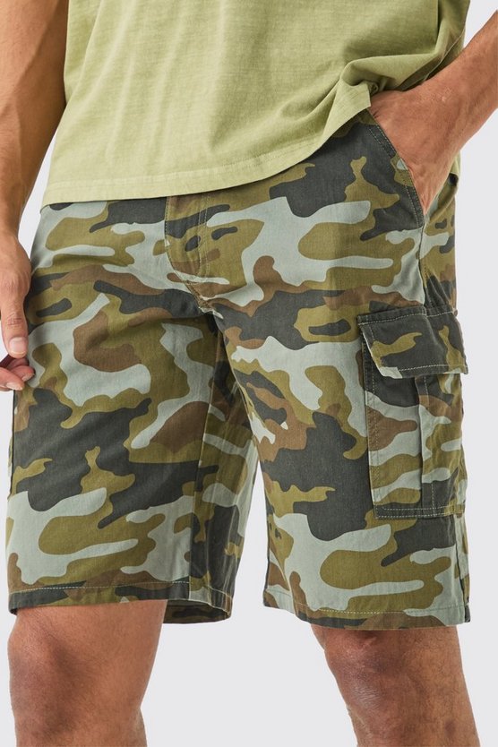 Lockere Camouflage Cargo-Shorts