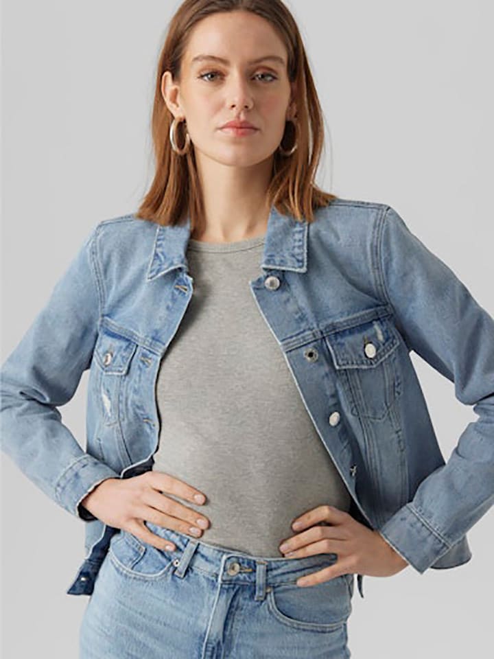 Vero Moda Jeansjacke in Hellblau günstig kaufen