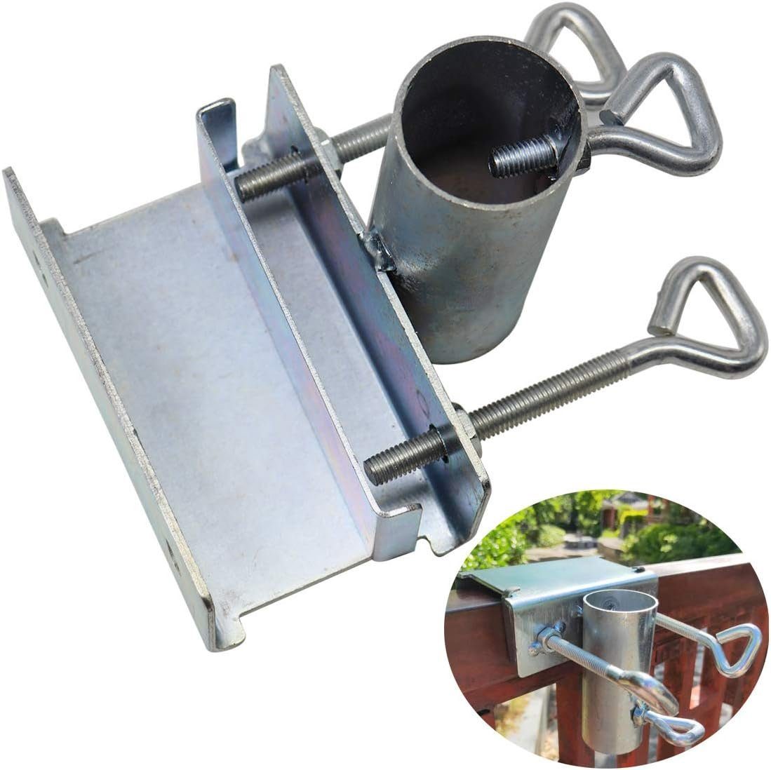 ZmdecQna Schirmhalter Sonnenschirmhalter,Balkongeländer,Einstellbar, 4,8 cm