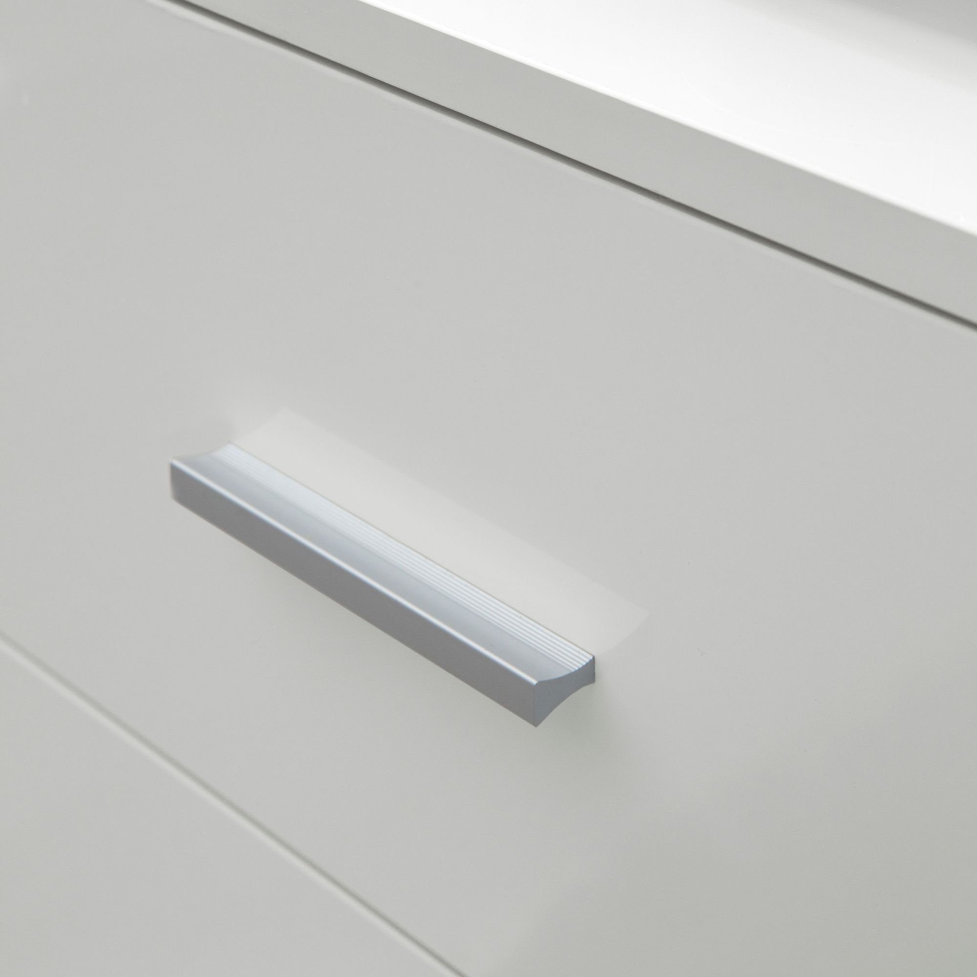 KADIMA DESIGN Badkommode Badezimmerschrank, hoher Stauraum, mattes Weiß, elegante Griffe