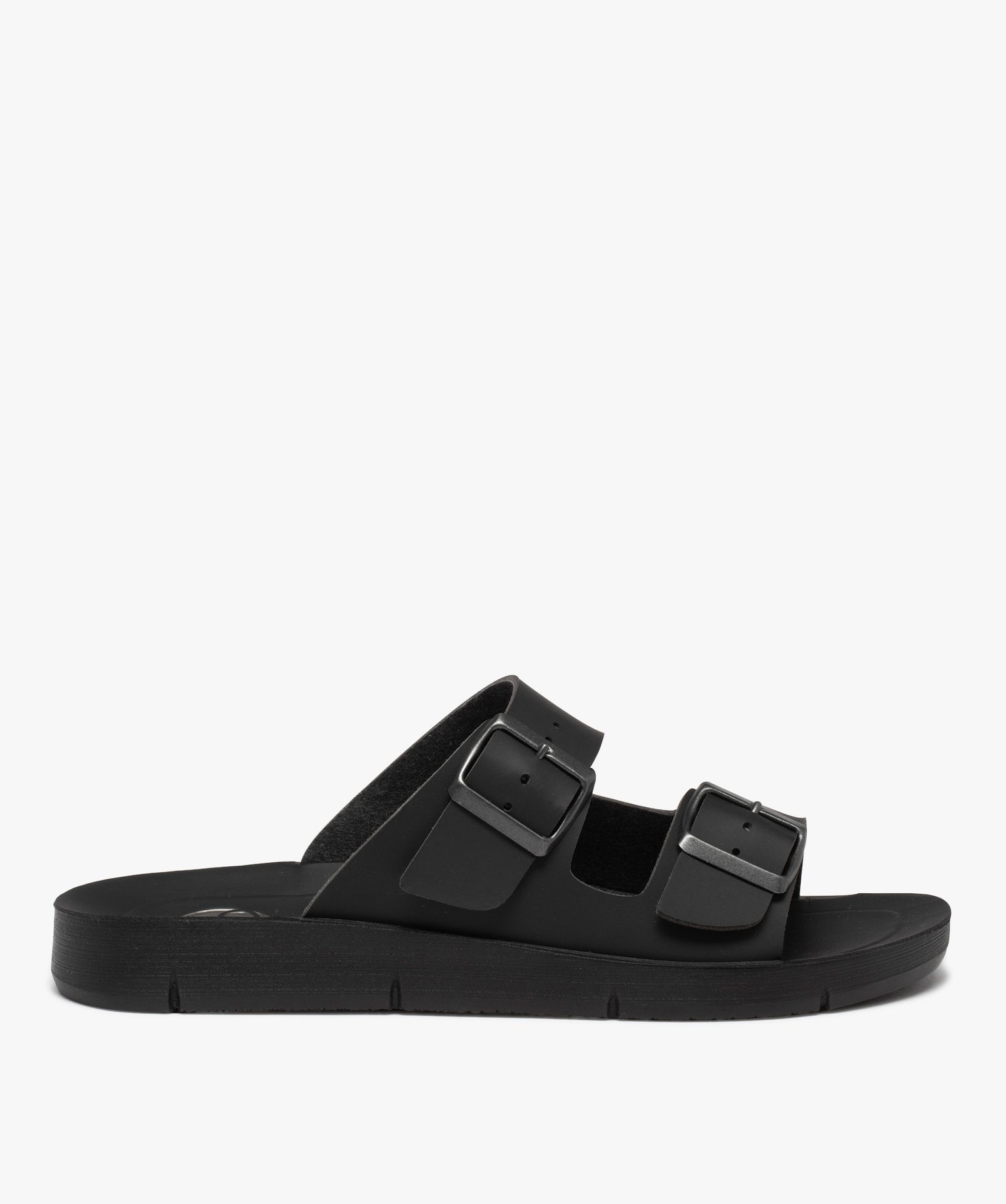 Mules homme confort unies à brides ajustables noir | GEMO