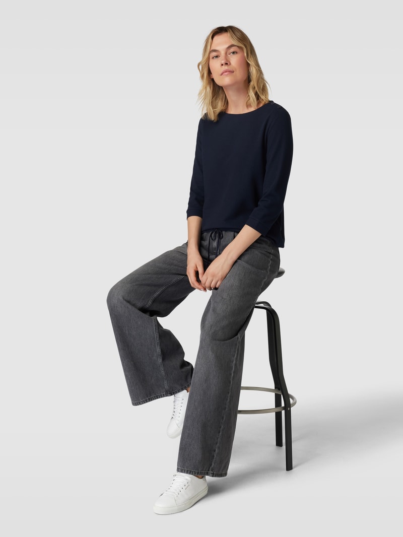 Pullover mit 3/4-Arm und Tunnelzug in marineblau