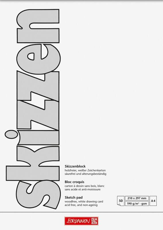 BRUNNEN Skizzenblock A4 190 gsm Matt 50 Blatt
