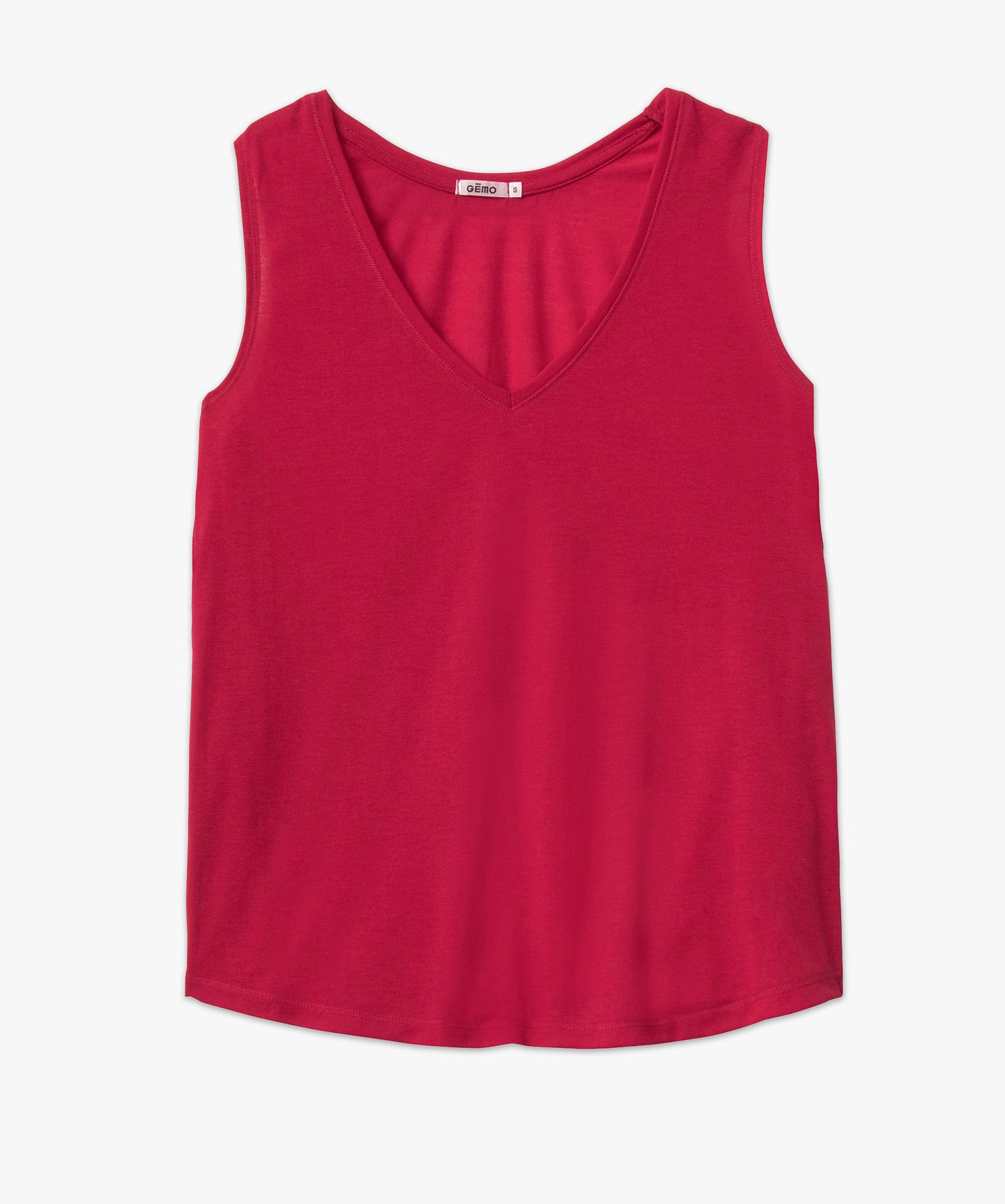 Débardeur col V en maille fluide femme rose | GEMO
