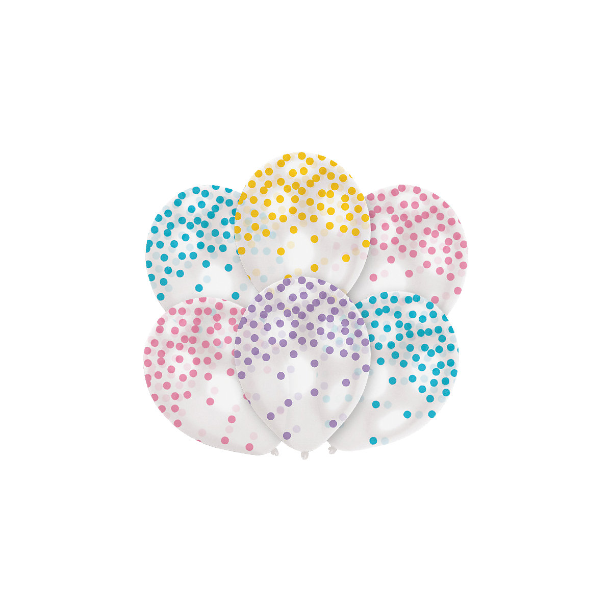 Luftballon Konfetti-Pastell, 6 Stück