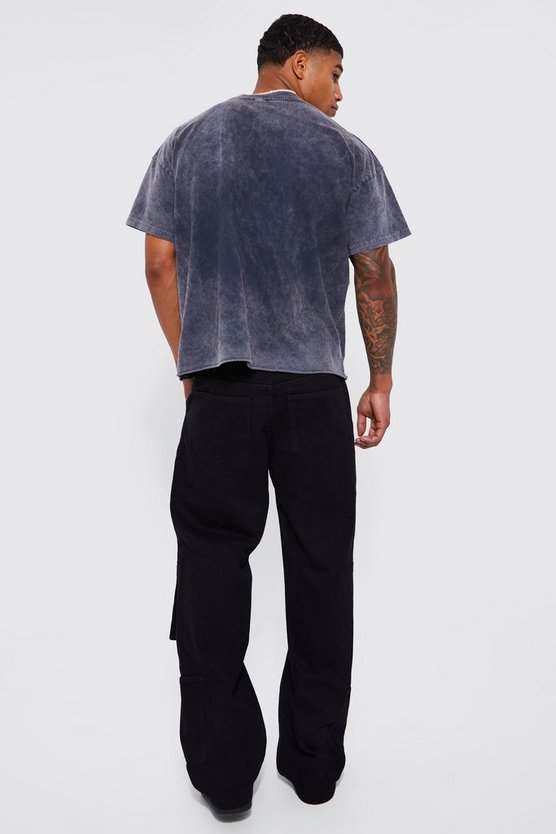 Lockere Jeans mit Cargo-Taschen
