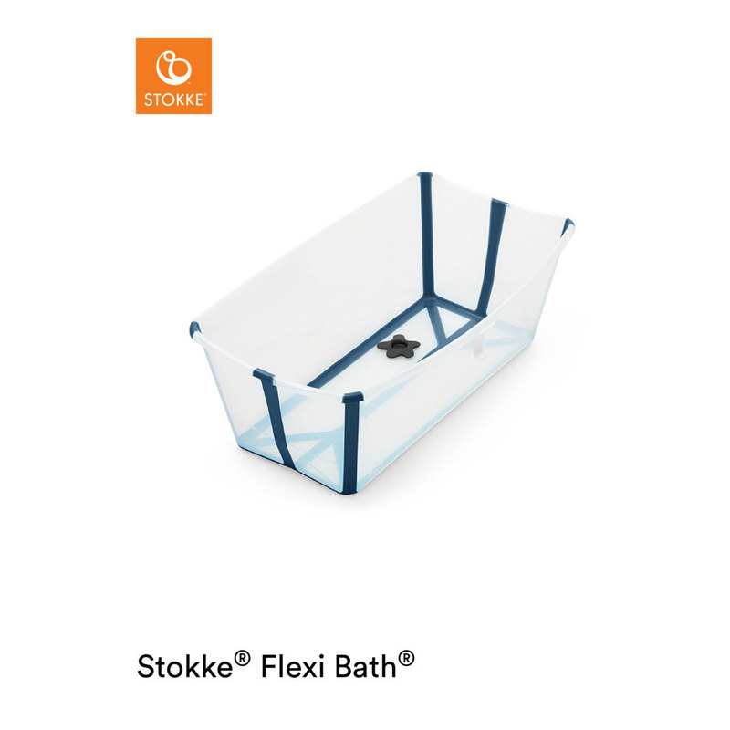 Baignoire pliable flexibath transparente et bleue Stokke