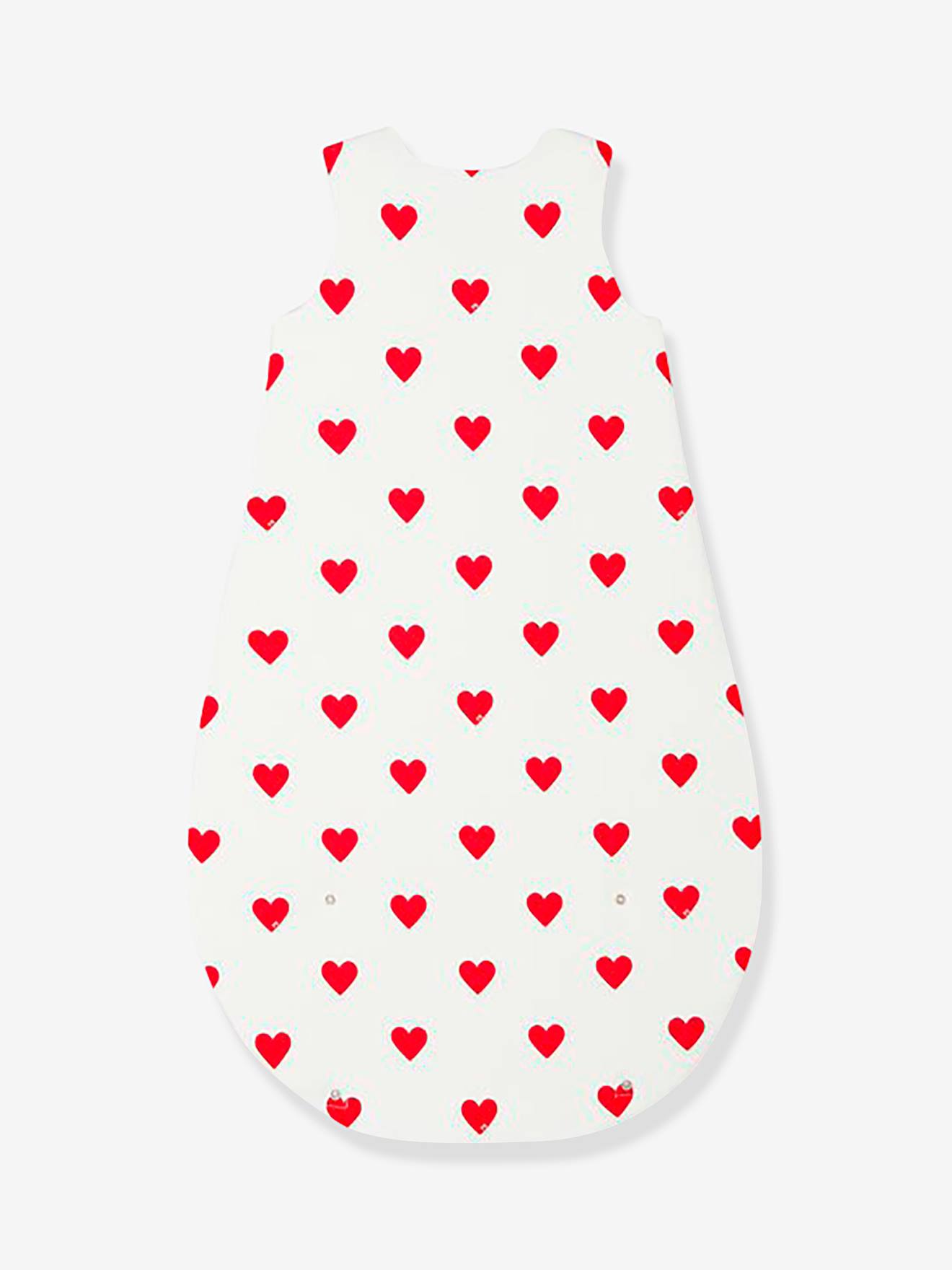 Petit Bateau Ärmelloser Baby Schlafsack mit Herzen PETIT BATEAU Oeko Tex - weiß bedruckt herzen