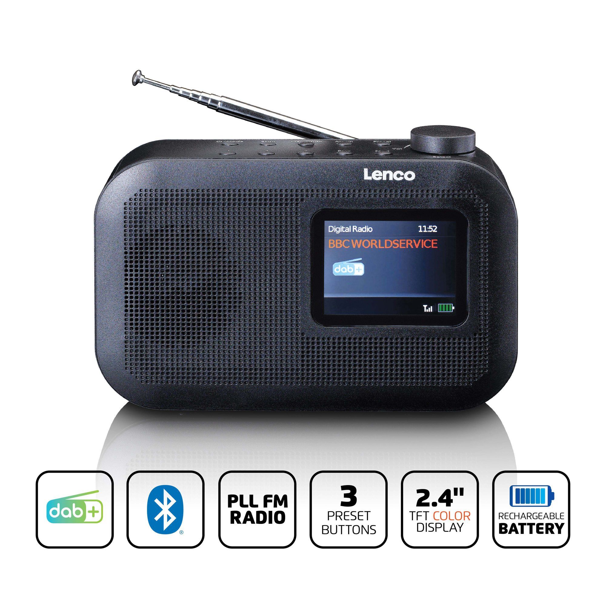 Lenco PDR-026BK Tragbares DAB+/FM-Radio