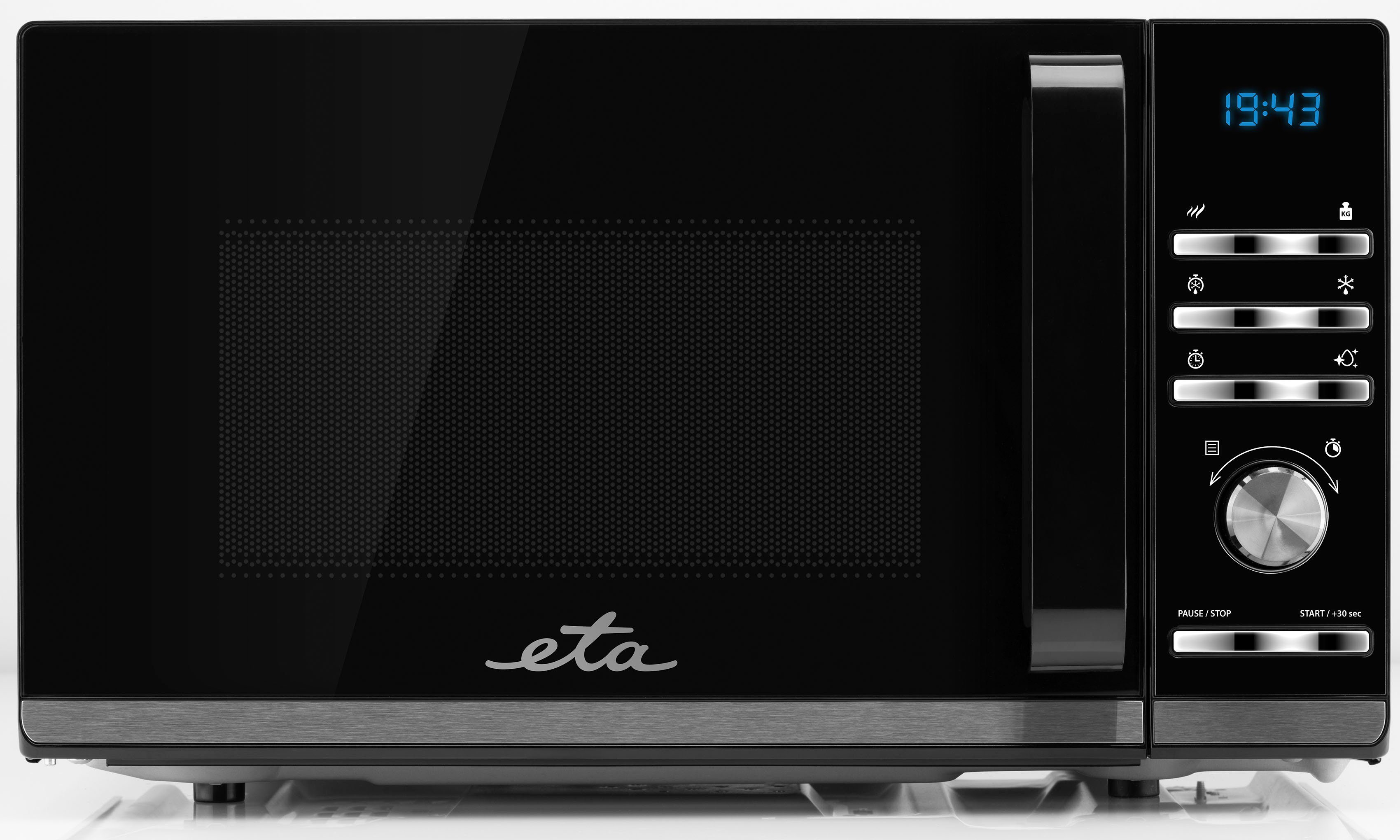 eta Mikrowelle Galeto ETA121090010, Mikrowelle, 20 l, schwarz mit 3 Auftaufunktionen und 700 Watt
