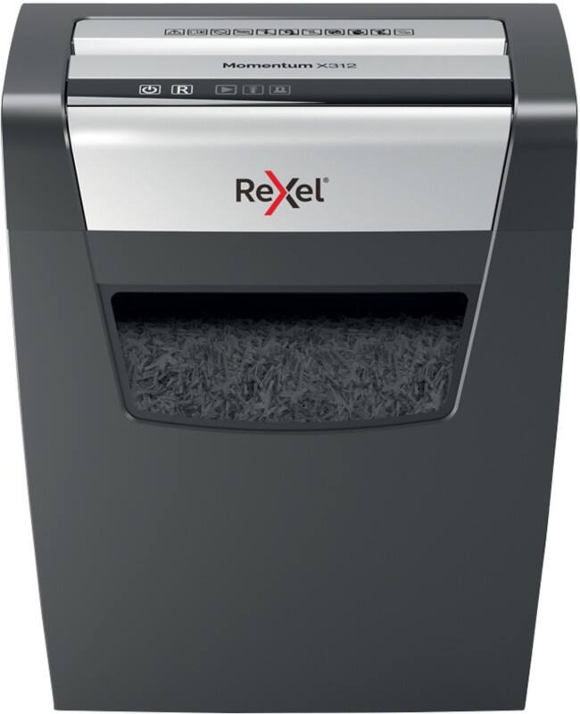 Rexel Momentum X312 Aktenvernichter Partikelschnitt Sicherheitsstufe P-3 12 Blatt