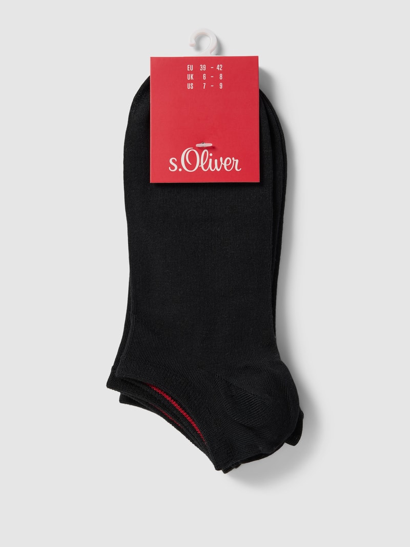 Sneakersocken mit Label-Details im 2er-Pack in schwarz