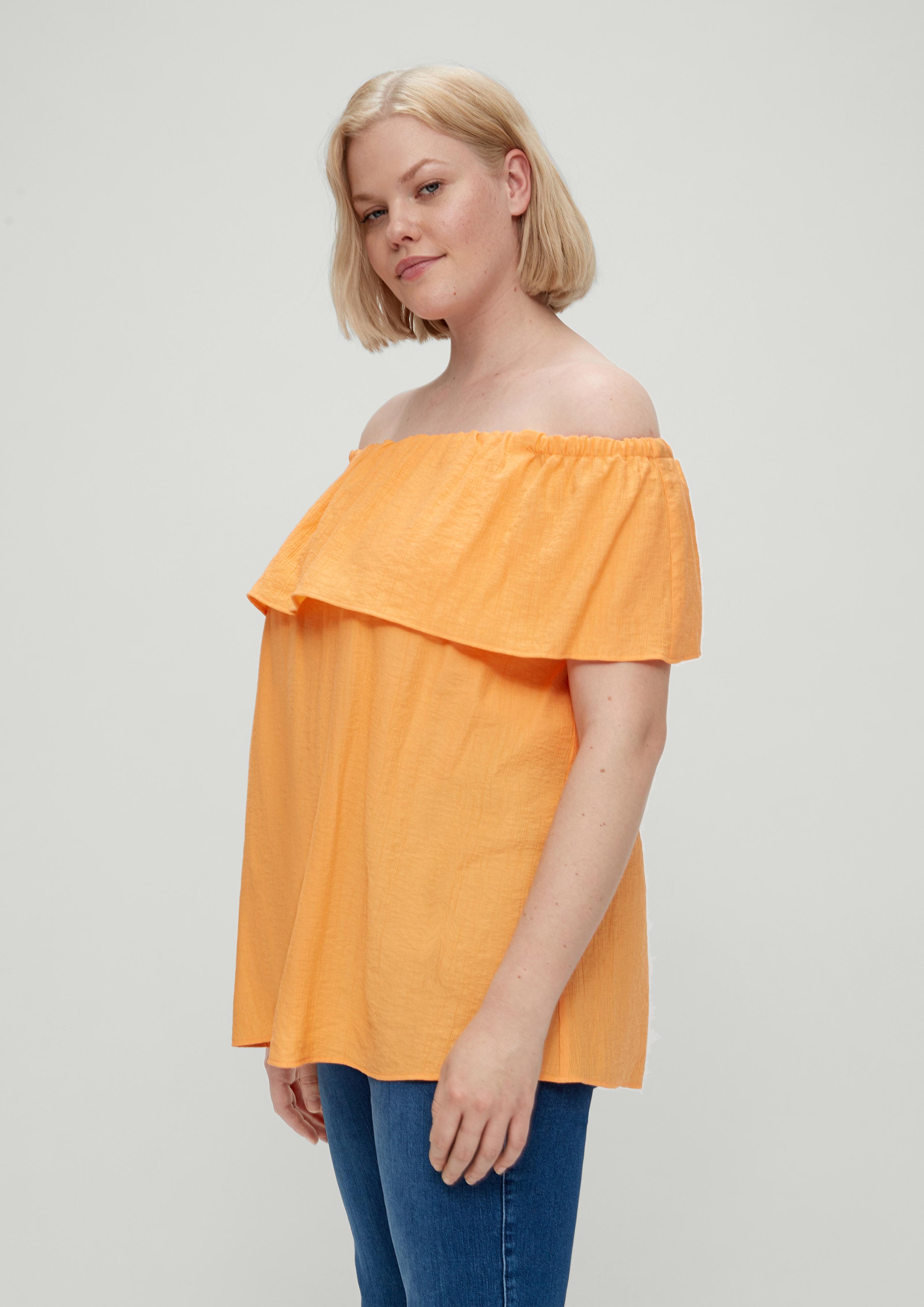 Crinkle-Bluse mit Carmenausschnitt  2130979-2129