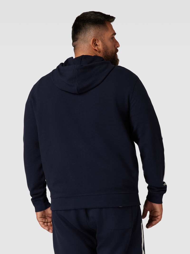 PLUS SIZE Sweatjacke mit Kapuze und Eingrifftaschen in marineblau
