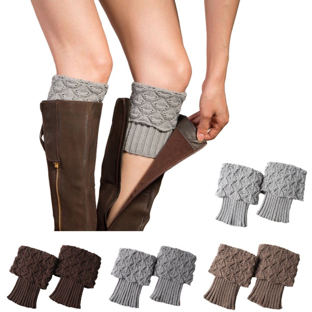 Lubgitsr Beinstulpen Stulpen Damen aus Acryl, Gestrickte Leg Warmers Warme Winter (4-St)