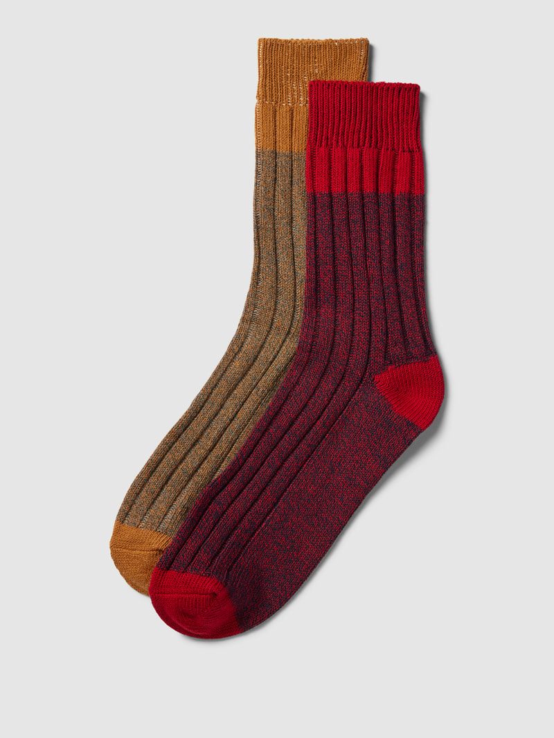 Socken in melierter Optik im 2er-Pack in dunkelgrau meliert