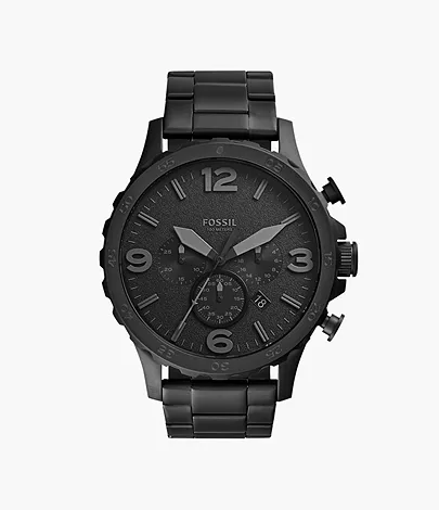 Fossil Herrenuhr Nate Edelstahl Schwarz