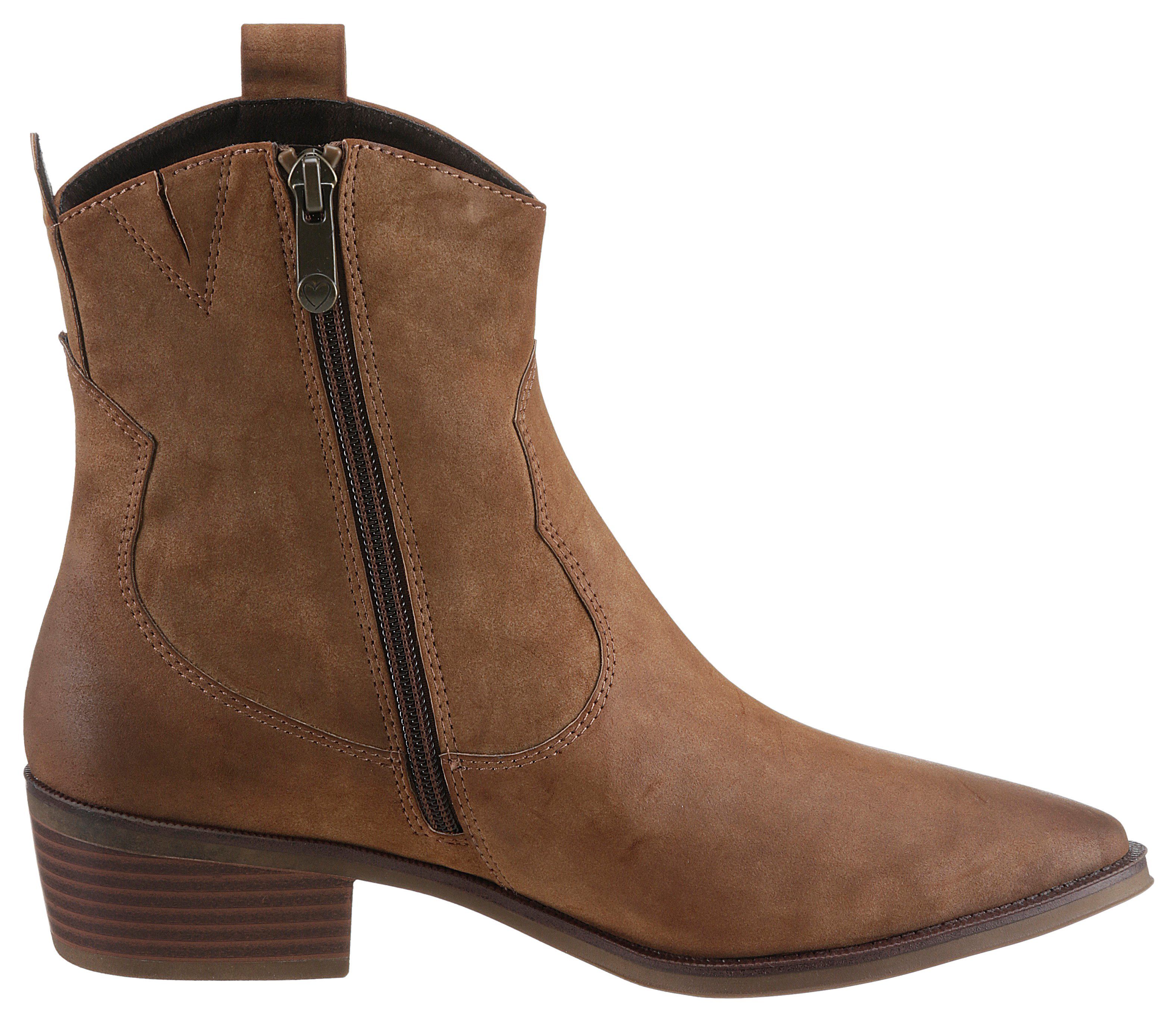 MARCO TOZZI Westernstiefelette im dezenter Stickerei