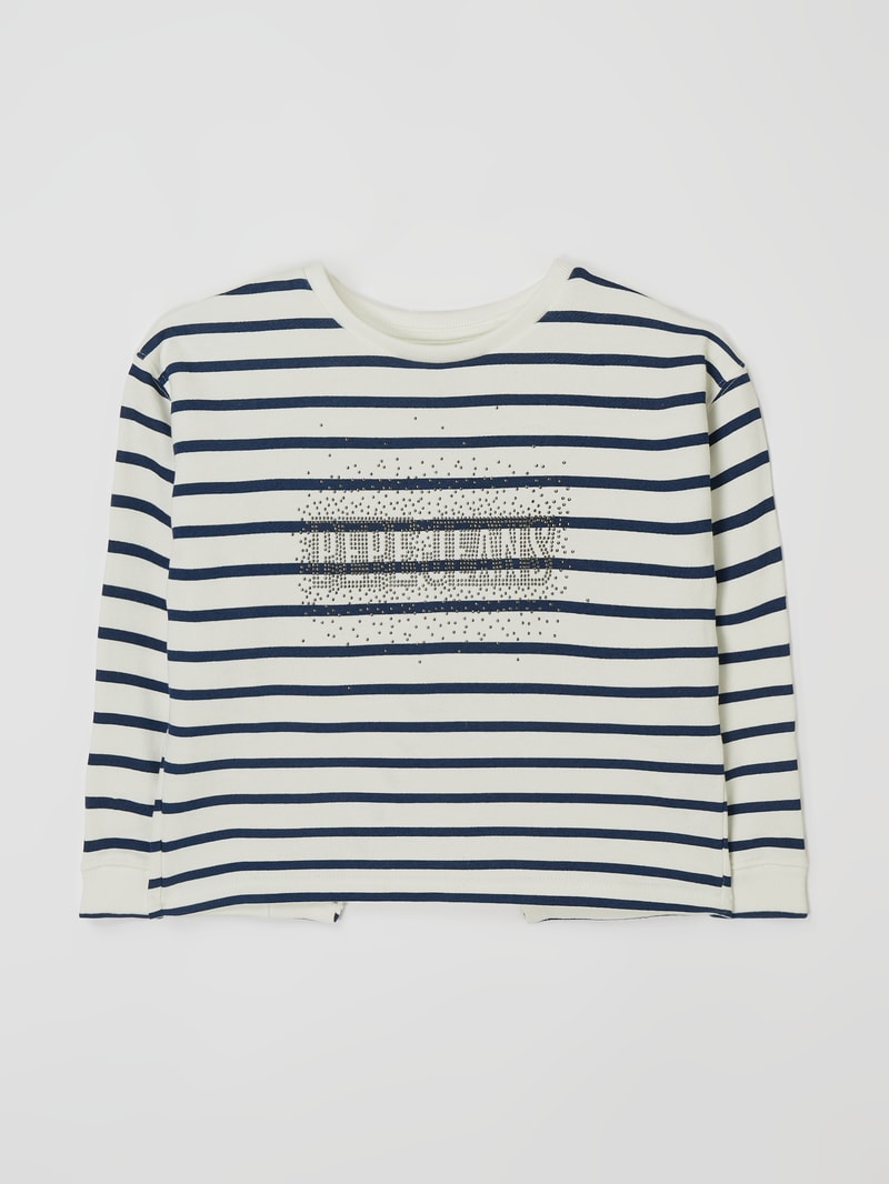 Sweatshirt mit Streifenmuster in offwhite
