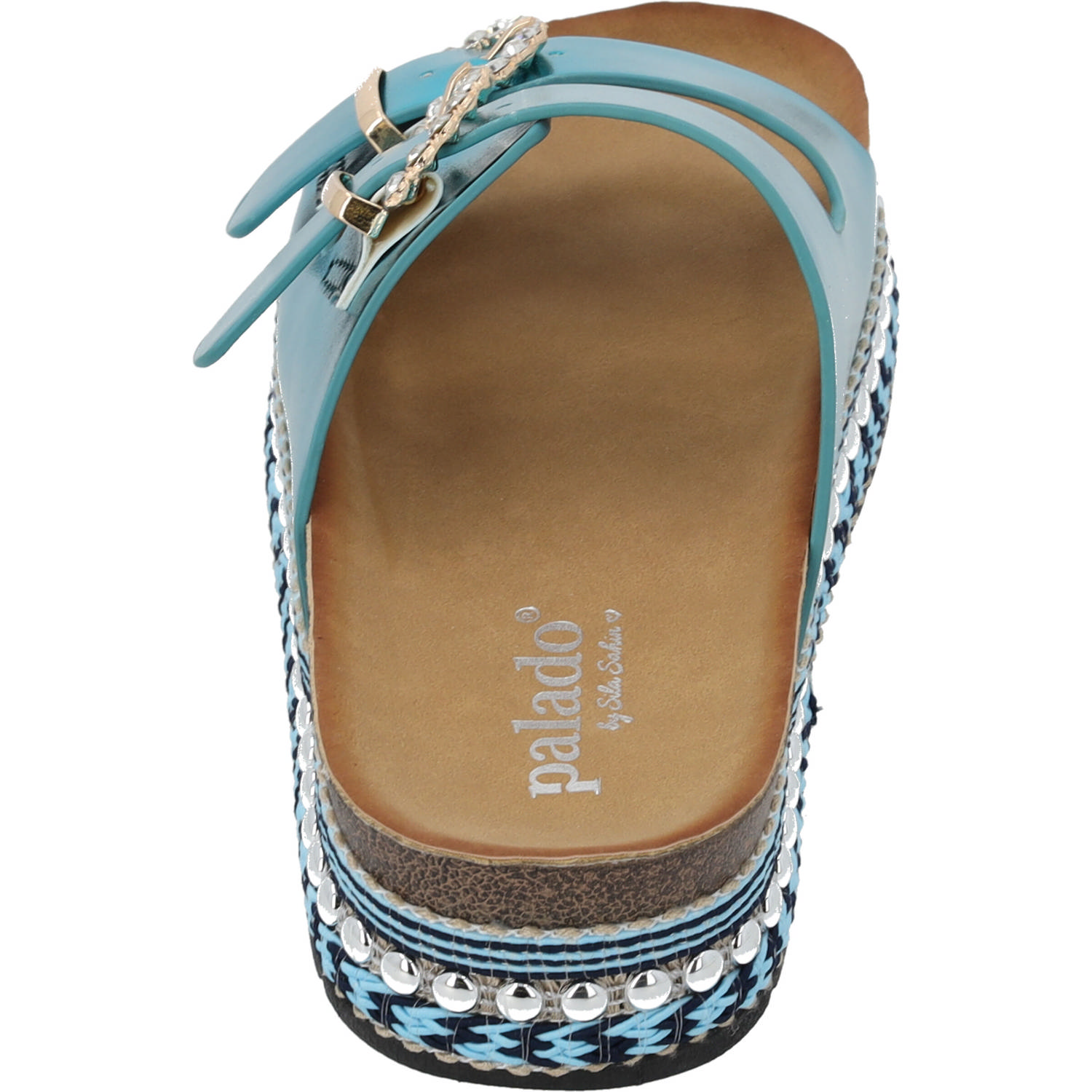 Palado Chag by Sila Sahin, Plateau-Pantoletten, Damen, Blau Metallic