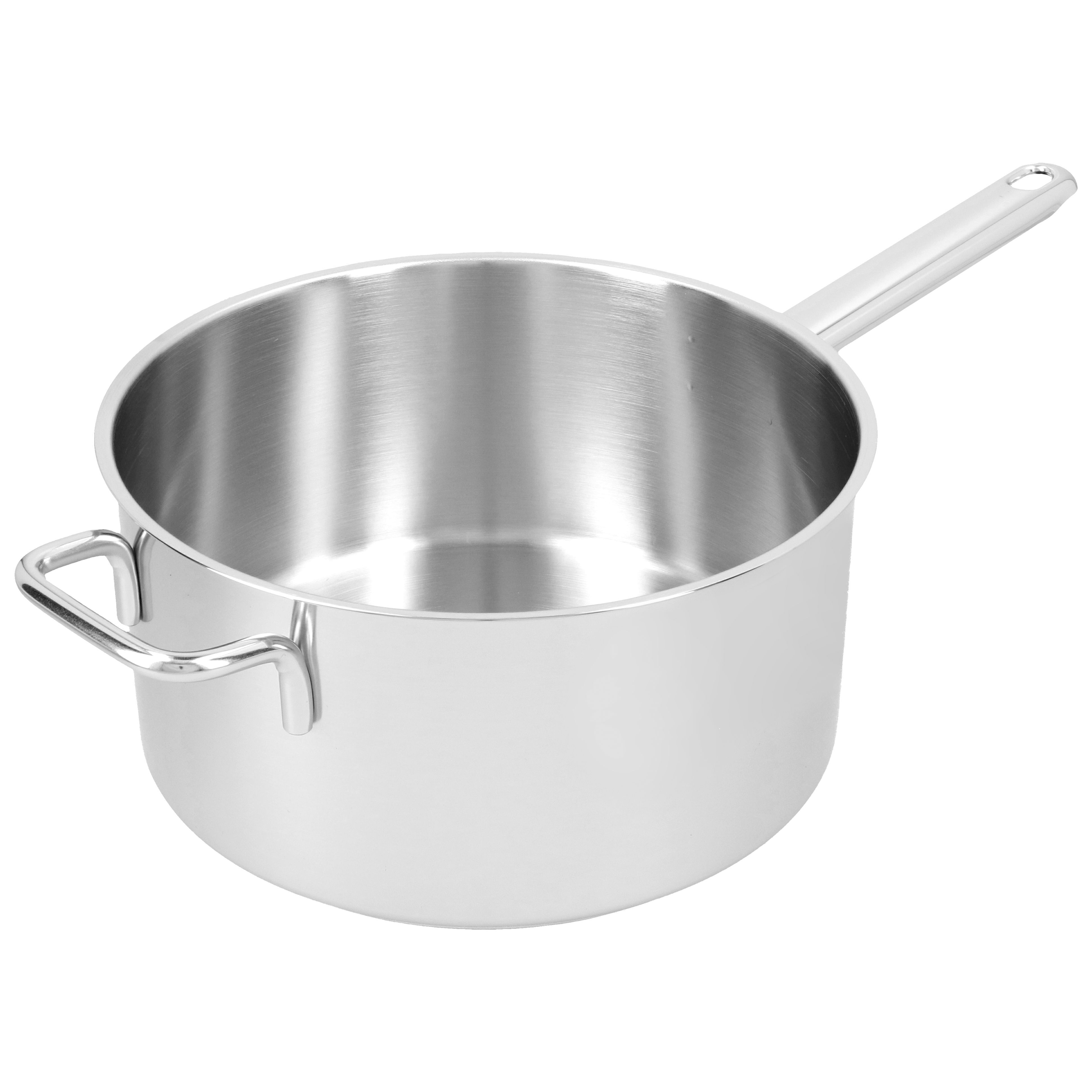 Stieltopf ohne Deckel 22 cm, 18/10 Edelstahl, Silber