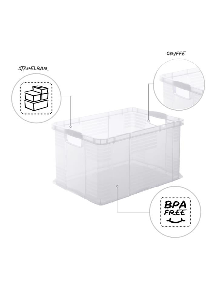 Rotho Agilo Aufbewahrungsbox 55l, Kunststoff (PP) in Transparent günstig kaufen onesize