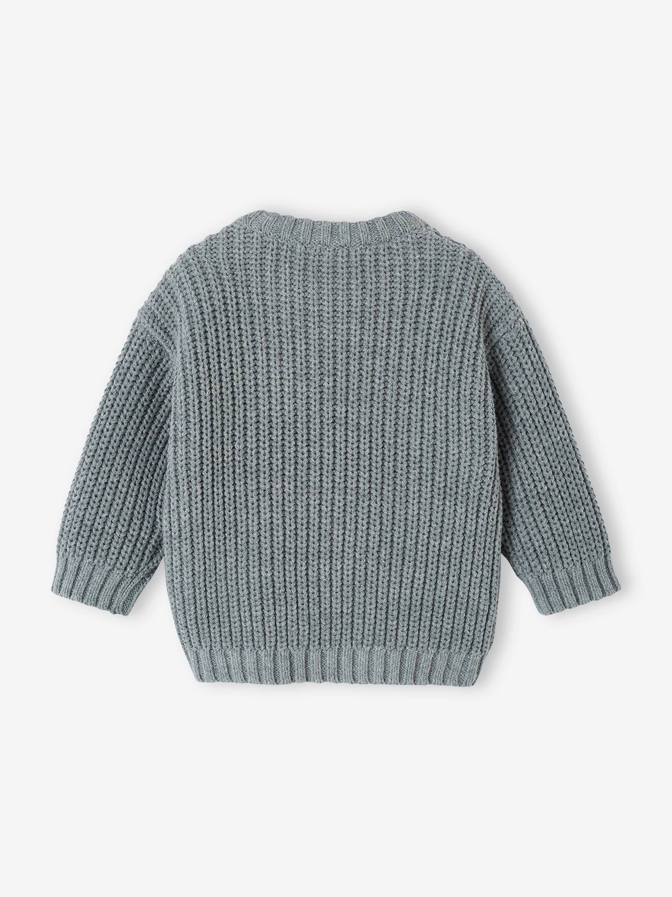 Pull en côte perlée bébé écru