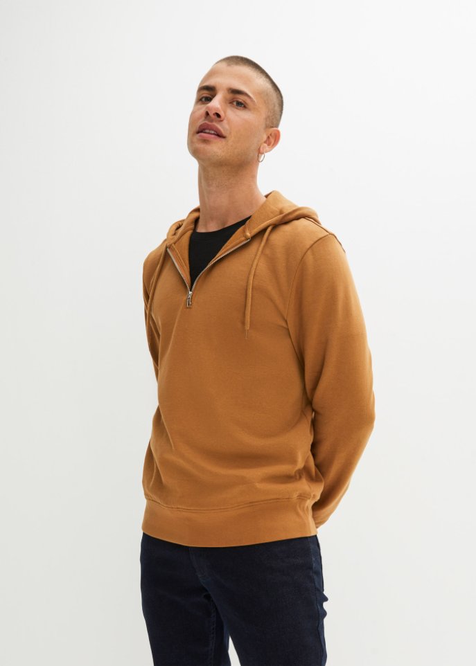 Kapuzensweatshirt mit Reißverschlussöffnung