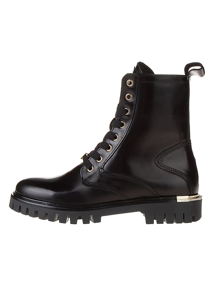Tommy Hilfiger Shoes Leder-Boots in Schwarz günstig kaufen 37