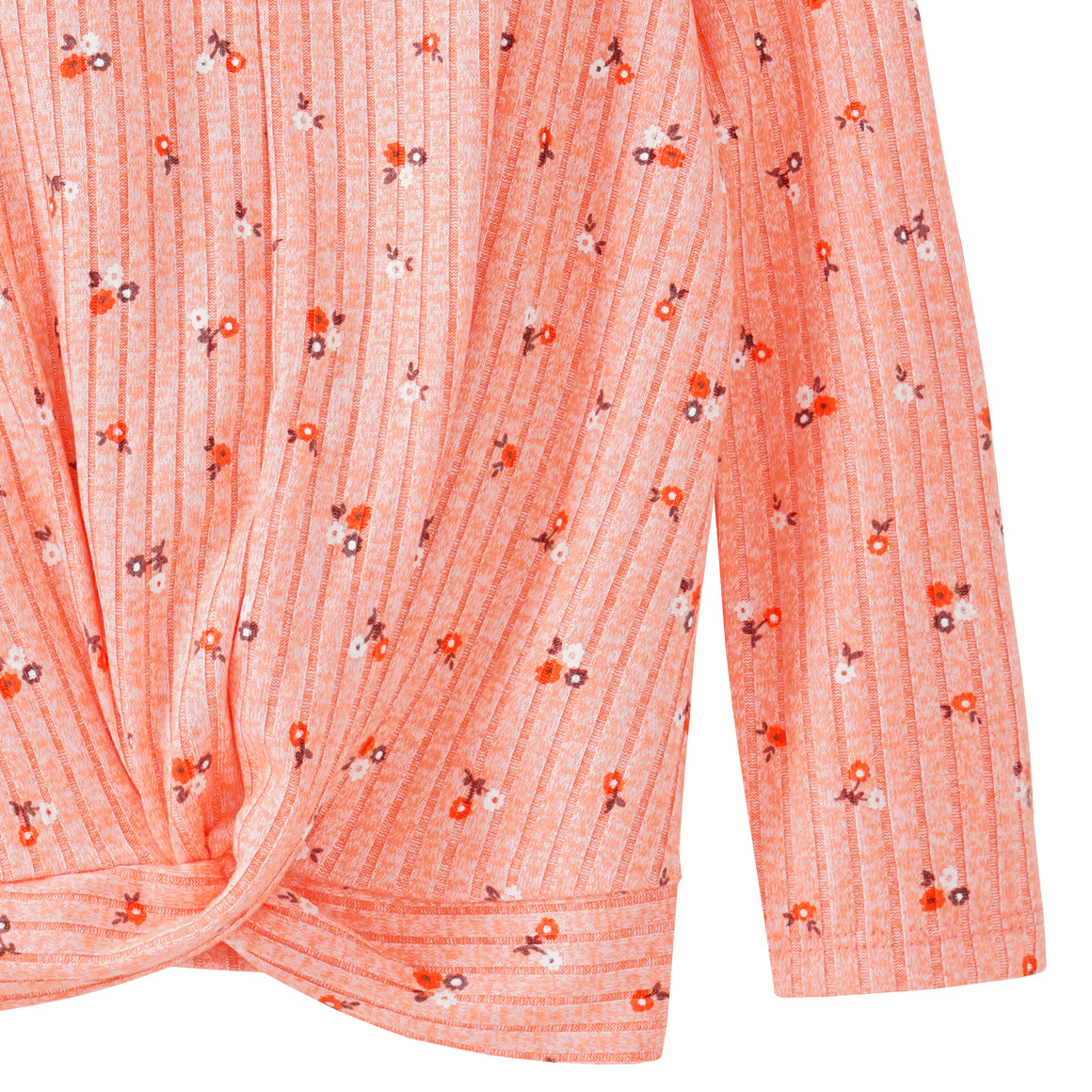 Mädchen Langarmshirt in Rippstruktur