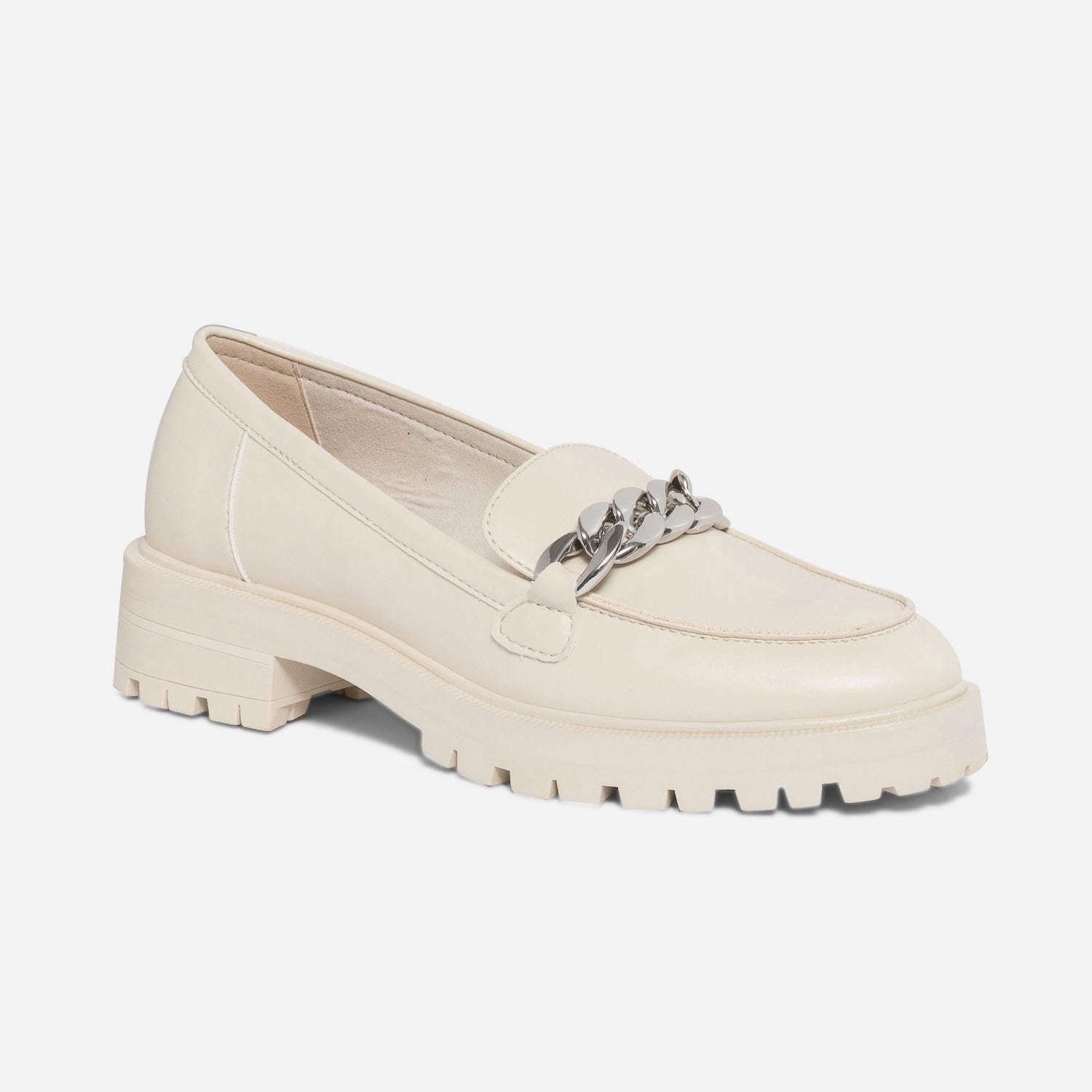 Mocassin TEXTO beige à semelle crantée