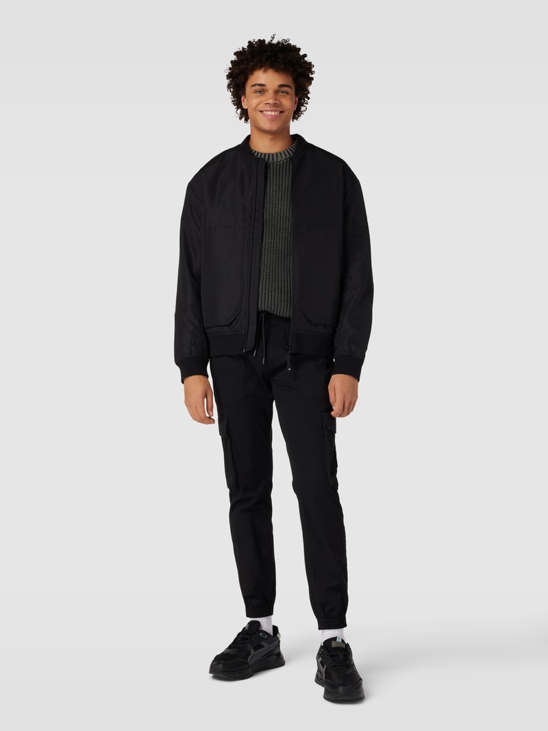 Cargohose in unifarbenem Design Modell 'WASHED' in black